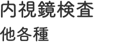 内視鏡検査 他各種